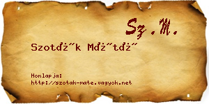 Szoták Máté névjegykártya