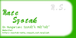 mate szotak business card